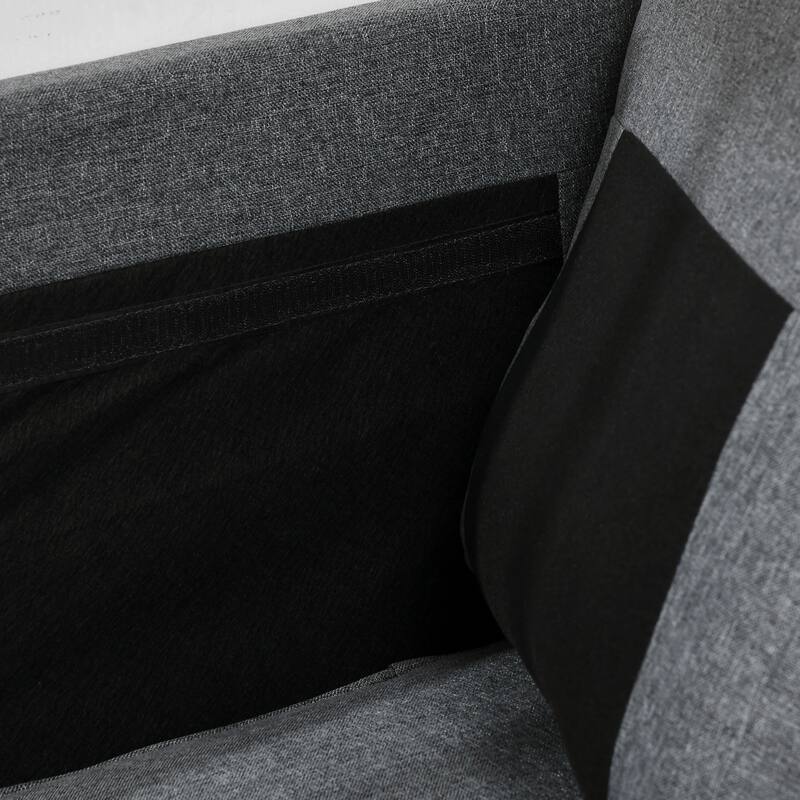 HOMCOM 61" Loveseat Sofa, Mid Century Modern 2 Seater Small Couch with Nailhead Trim, Rolled Arm, Fabric Upholstered Love Seat