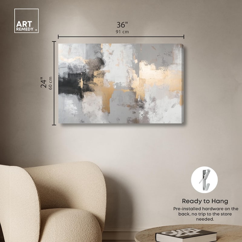 Gilded Gray II Canvas by Art Remedy, Gallery Wrapped