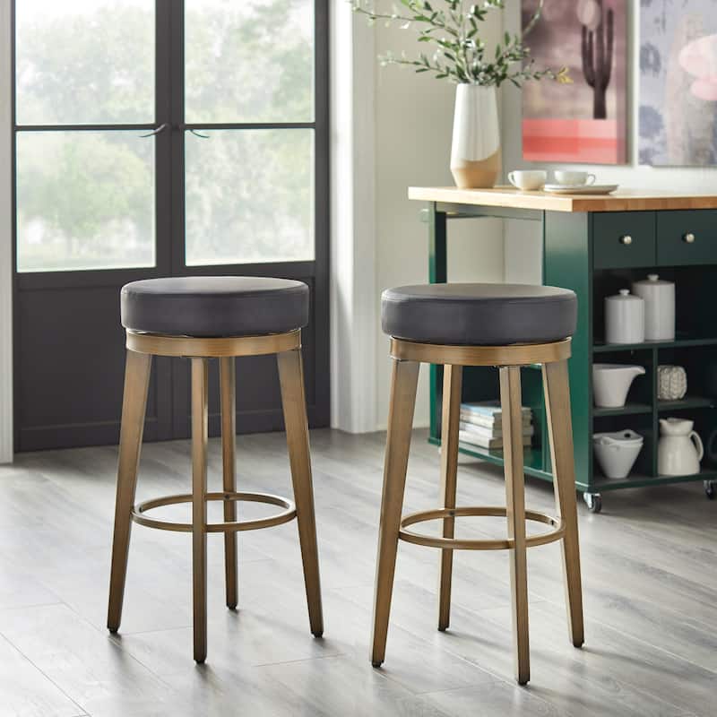 angelo:HOME Linden Swivel Barstool (Set of 2)