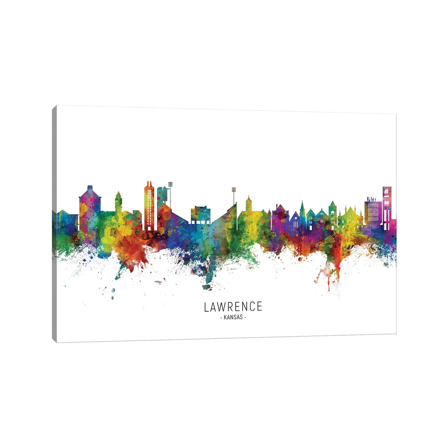iCanvas "Lawrence Kansas Skyline" by Michael Tompsett Canvas Print
