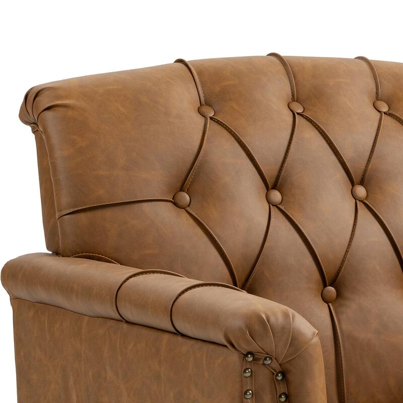 31" W Tufted Vegan Leather Accent Chairs for Living Room Set of 2