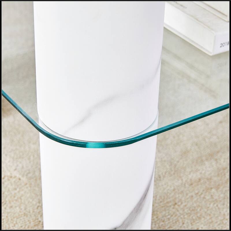 Double-layer Transparent Tempered Glass Coffee Table