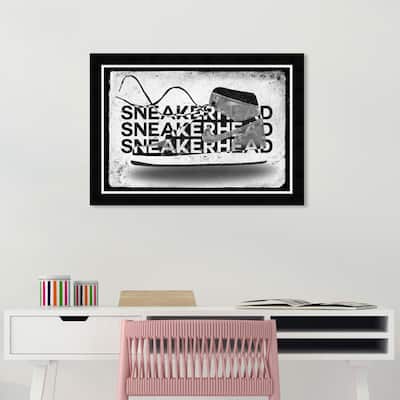 Wynwood Studio Canvas Fashion and Glam Sneakerhead Noir Black and Modern & Contemporary Wall Art Canvas Print