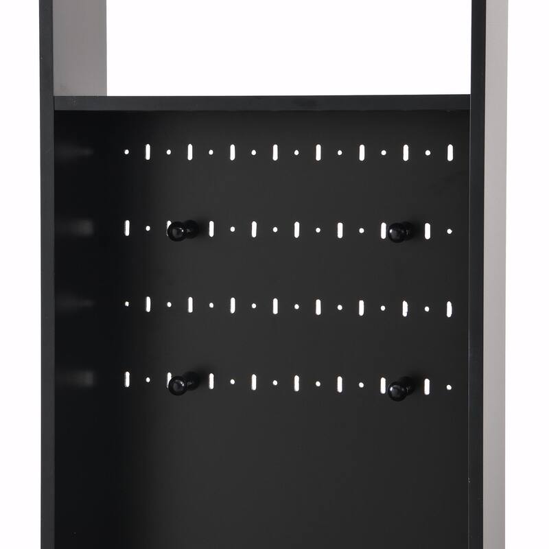 70.8"H Hall Tree with Cushioned Bench, Shoe Cabinet, Pegboard and 4 Hooks