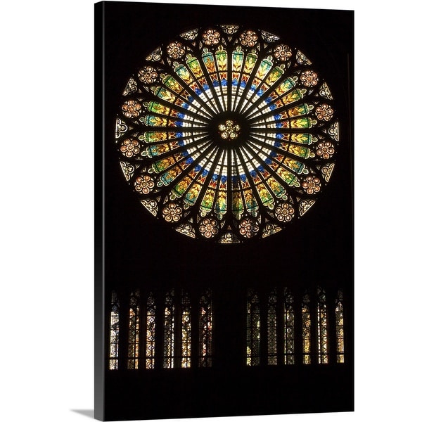 "Rose window at Notre Dame Cathedral, Strasbourg, Alsace, France" Canvas Wall Art