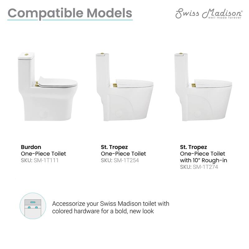 Toilet Hardware Brushed Gold