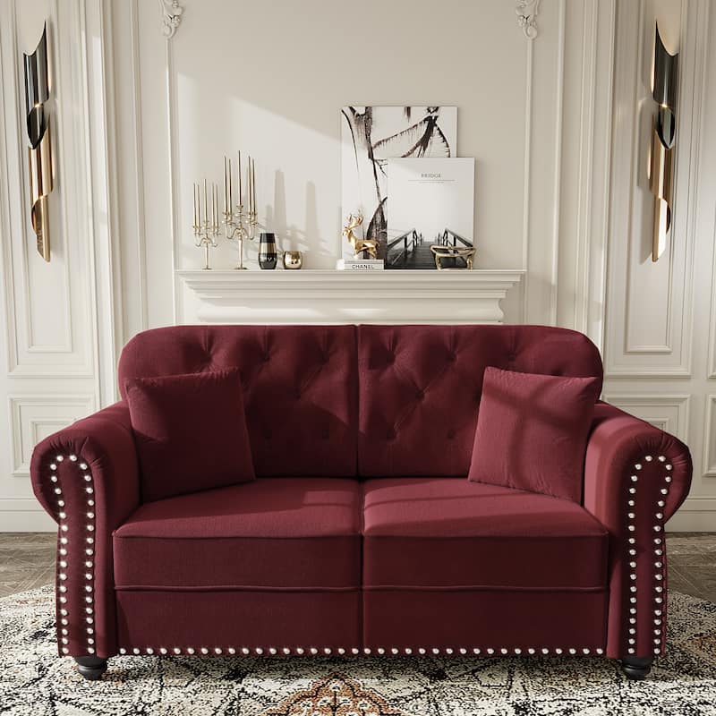 Mid-Century Modern Chesterfield Sofa with Button Tufted