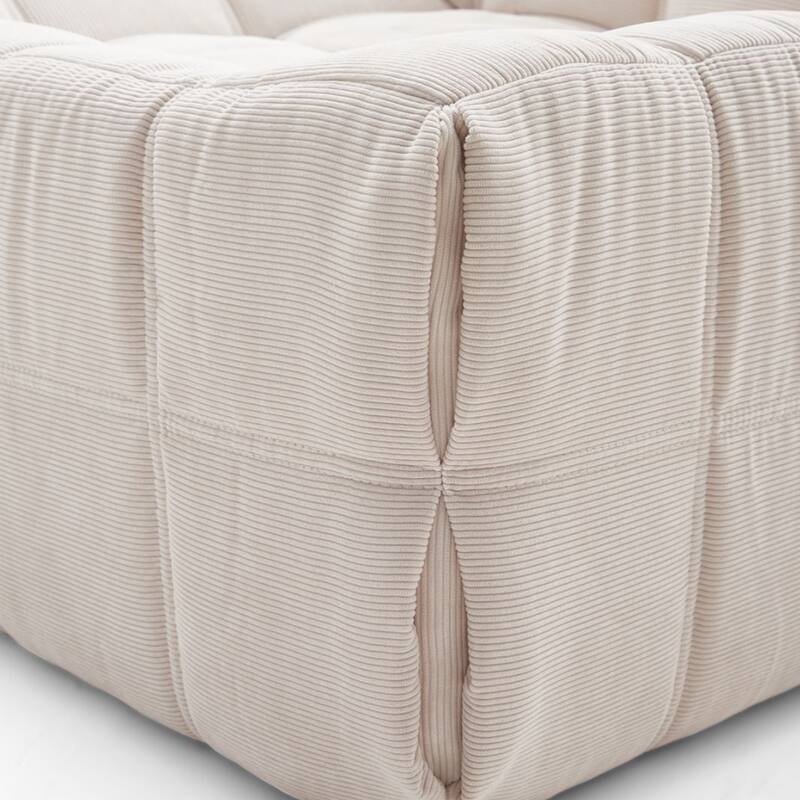JASIWAY Modern Corduroy Fabric Upholstered Sofa