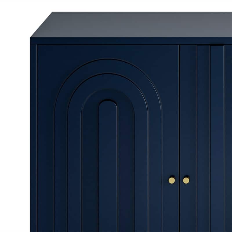 Modern Lacquered 4 Door Wooden Cabinet Sideboard Buffet Server Cabinet