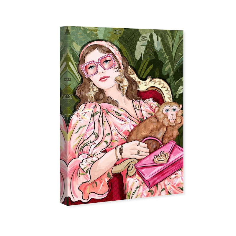 Wynwood Studio Canvas Fashion and Glam Monkey Glam Pink and Glam Wall Art Canvas Print