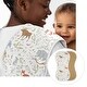 preview thumbnail 4 of 4, Woodland Animal Toile 7-piece Newborn Baby Layette Set - Blue Grey Green and Brown Gender Neutral Forest Animals Bear Deer Fox