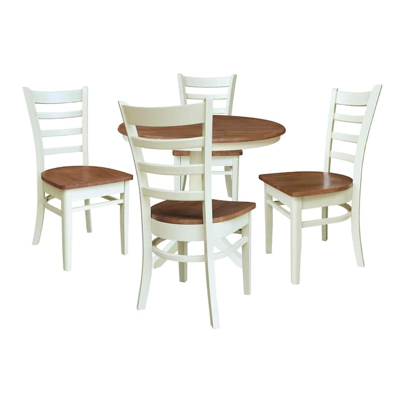 36" Round Top Pedestal Table with Emily Chairs