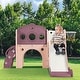preview thumbnail 20 of 25, Freestanding Spaceship Set with Slide, Arch Tunnel and Basketball Hoop, Toy Storage Organizer for Toddlers, Kids Climbers