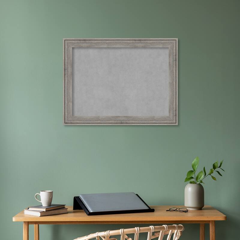 Amanti Art Regis Barnwood Grey Framed Magnetic Board