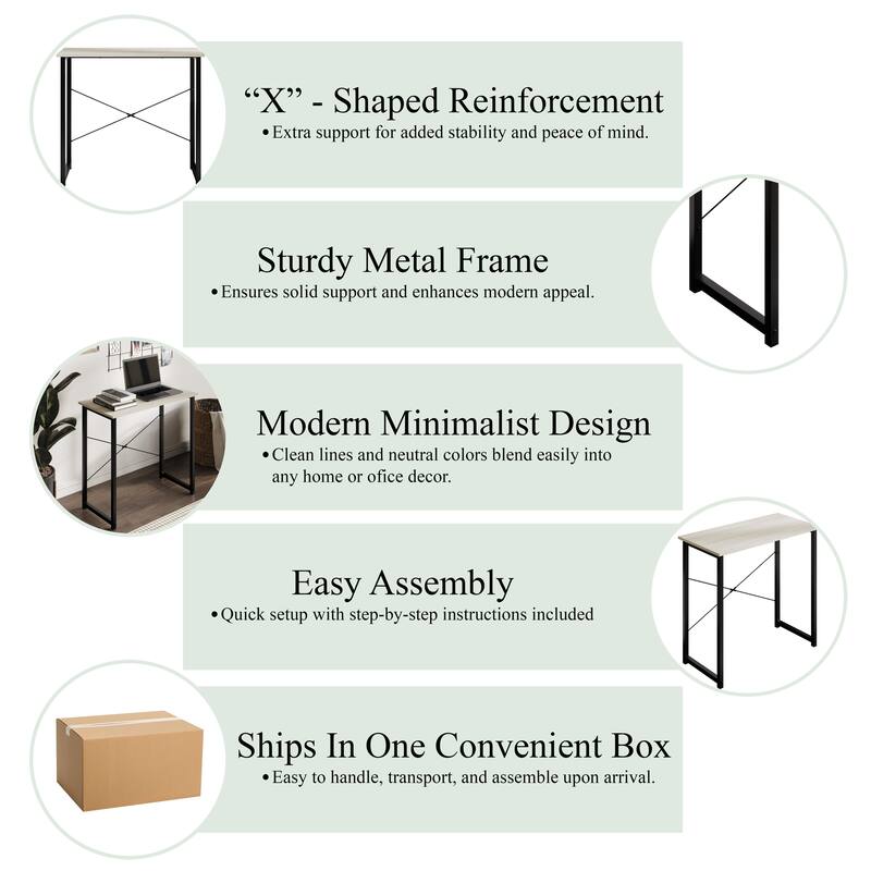 CraftPorch Modern 31-Inch Metal Computer Desk