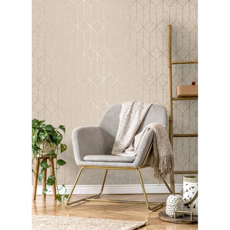 Advantage Hayden Bone Concrete Trellis Wallpaper