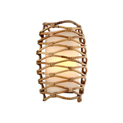 Troy Lighting Balboa 1-light Bronze and Natural Wall Sconce