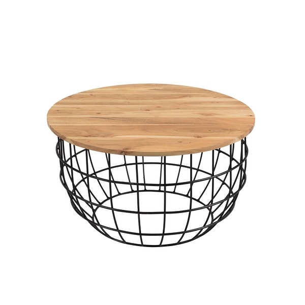 Rhu Home Finch Solid Wood Round Coffee Table Overstock 31661321