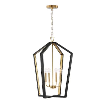 Maren 4-light Pendant w/ Handcrafted Mango Wood