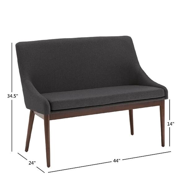 Shop Sasha 44 Inch Wide Mid Century Linen Settee Bench By Inspire Q Modern On Sale Overstock 30767536
