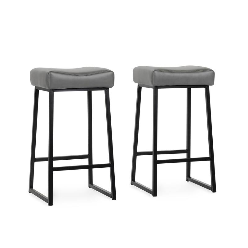 Amber 26" Counter Stool Smokey Grey (Set of 2) - Seat Height 26"