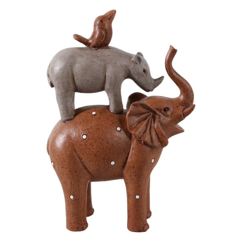 Decorative Stacked Animal Figurines - 8" Multi