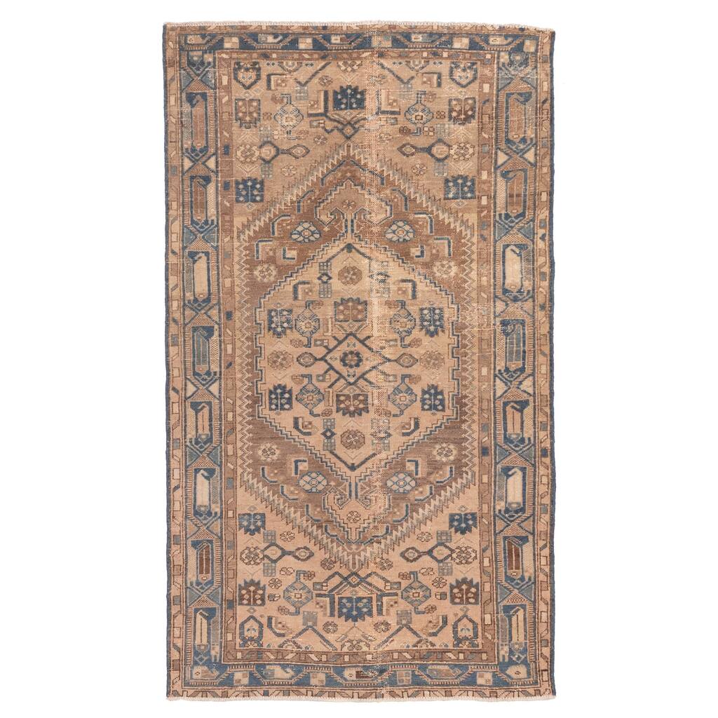 ECARPETGALLERY Hand-knotted Antalya Vintage Brown Wool Rug - 3'10 x 6'7