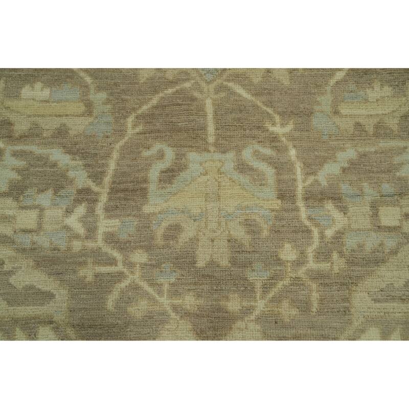 Vegetable Dye Wool Oushak Turkish Large Rug, Medallion Geometric Carpet - 13' 10'' X 10' 1''