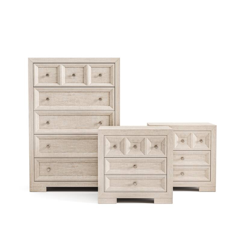 Furniture of America Durem Modern Solid Wood 3-Piece Bedroom Storage Set
