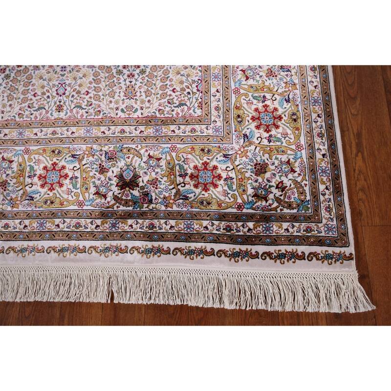 Turkish Tabriz Traditional Rug Machine Made Silk & Polyester Carpet - 5'1" x 7'5"