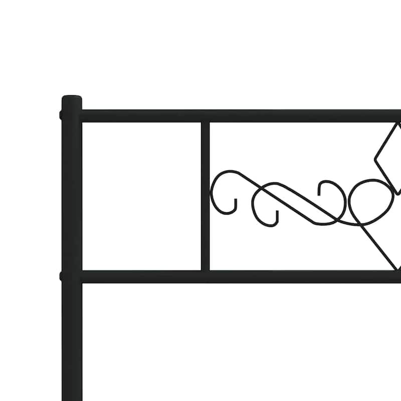vidaXL 12 Inches Black Twin XL Metal Bed Frame No Mattress - 81.5" x 41.3" x 35.4"