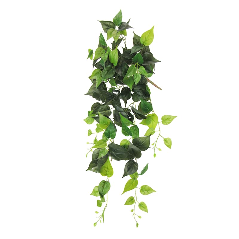 Artificial Philodendron Ivy Leaf Vine Hanging Plant Greenery Foliage Bush 32in - 32" L x 12" W x 6" DP