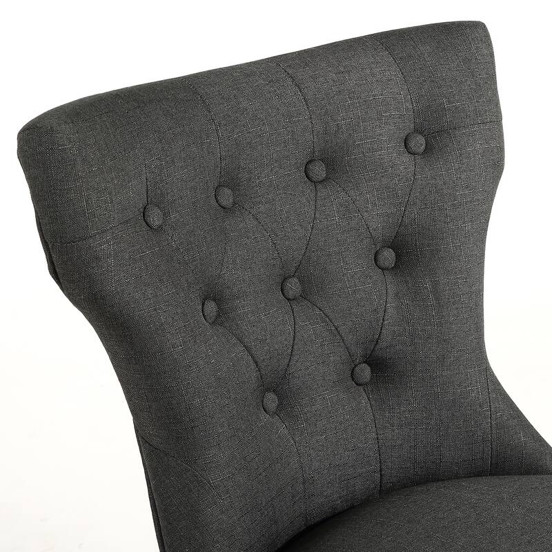 Fabric Wingback Dining Chairs Comfy Armless Accent Chairs Set of 2