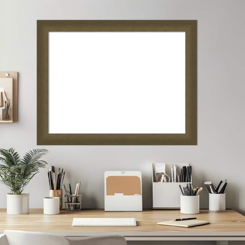 Amanti Art Blaine Light Bronze Narrow Framed Dry Erase Magnetic Board