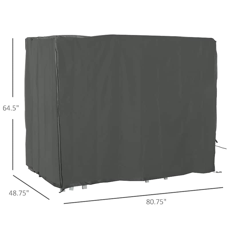 Outsunny All Weather Garden Patio Swing Chair Cover Waterproof Protector Anti-UV and PVC Coating 6.7ft x 4.1ft x 5.4ft