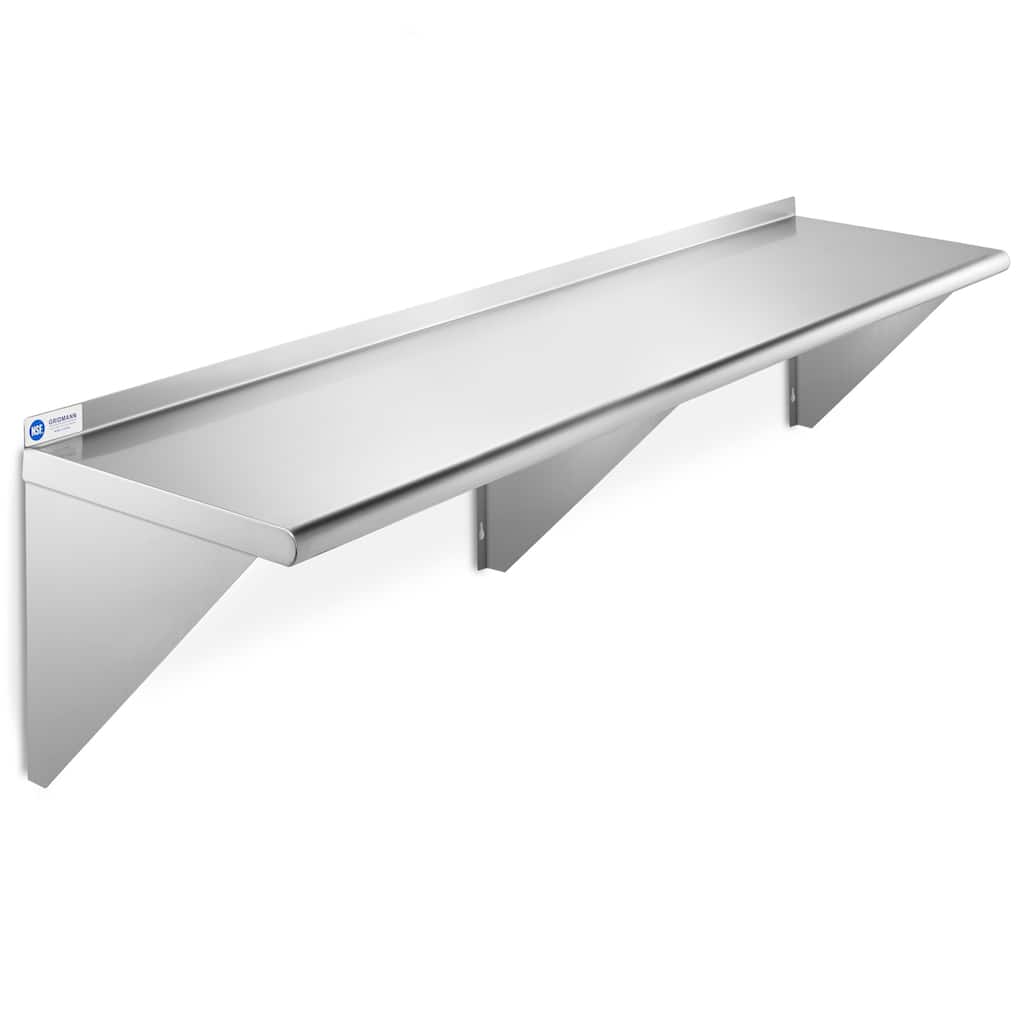 60 x 14in NSF Stainless Steel WallMount Shelf - 14" x 60"