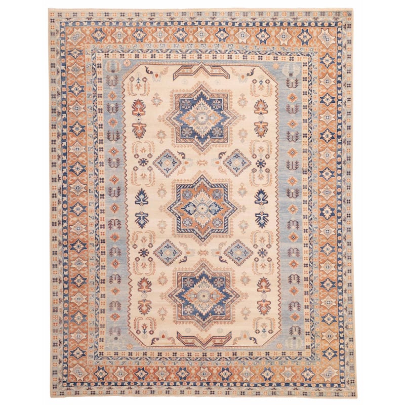 ECARPETGALLERY Hand-knotted Finest Ghazni Ivory Wool Rug - 8'4 x 10'5