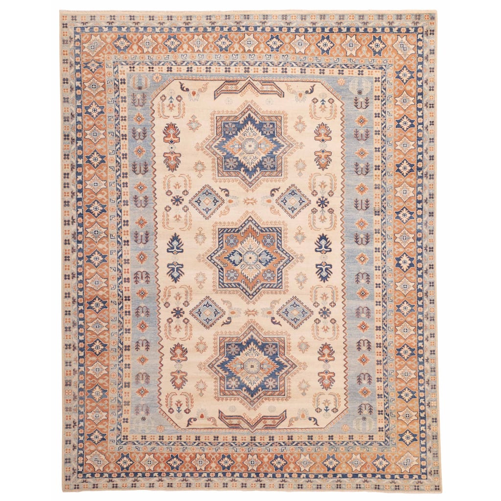 ECARPETGALLERY Hand-knotted Finest Ghazni Ivory Wool Rug - 8'4 x 10'5
