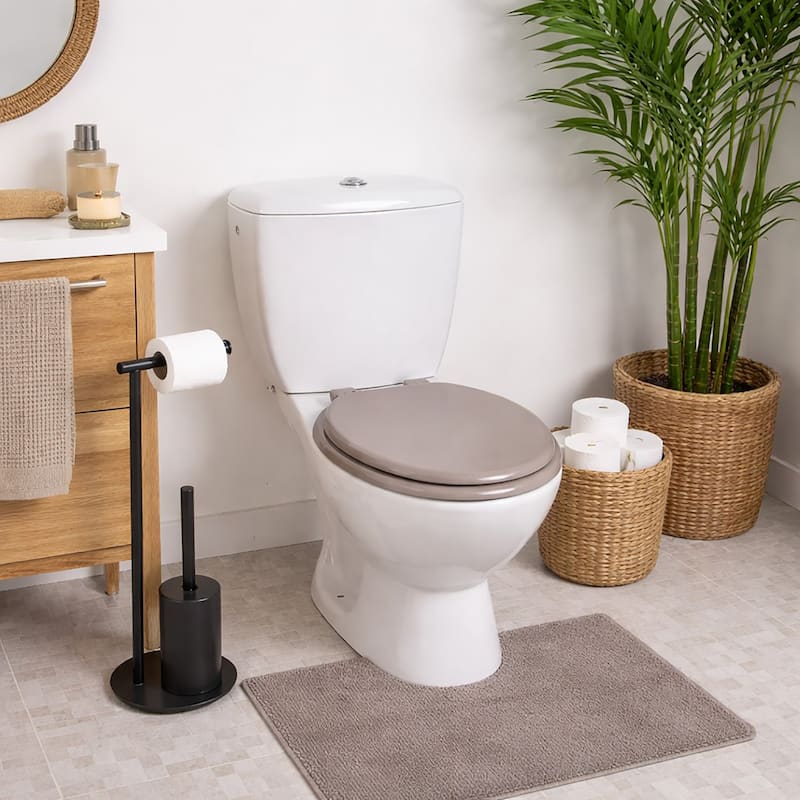 Round Molded Wood Toilet Seat 17 Inches