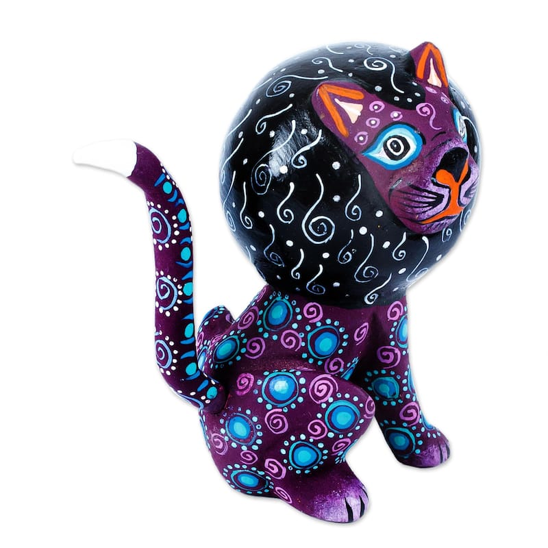 Novica Handmade Insomniac Lion Wood Alebrije Sculpture