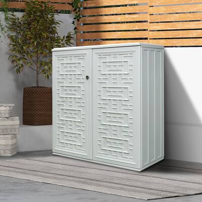 Outdoor 34.3 W x 15 D Plastic Storage Shed