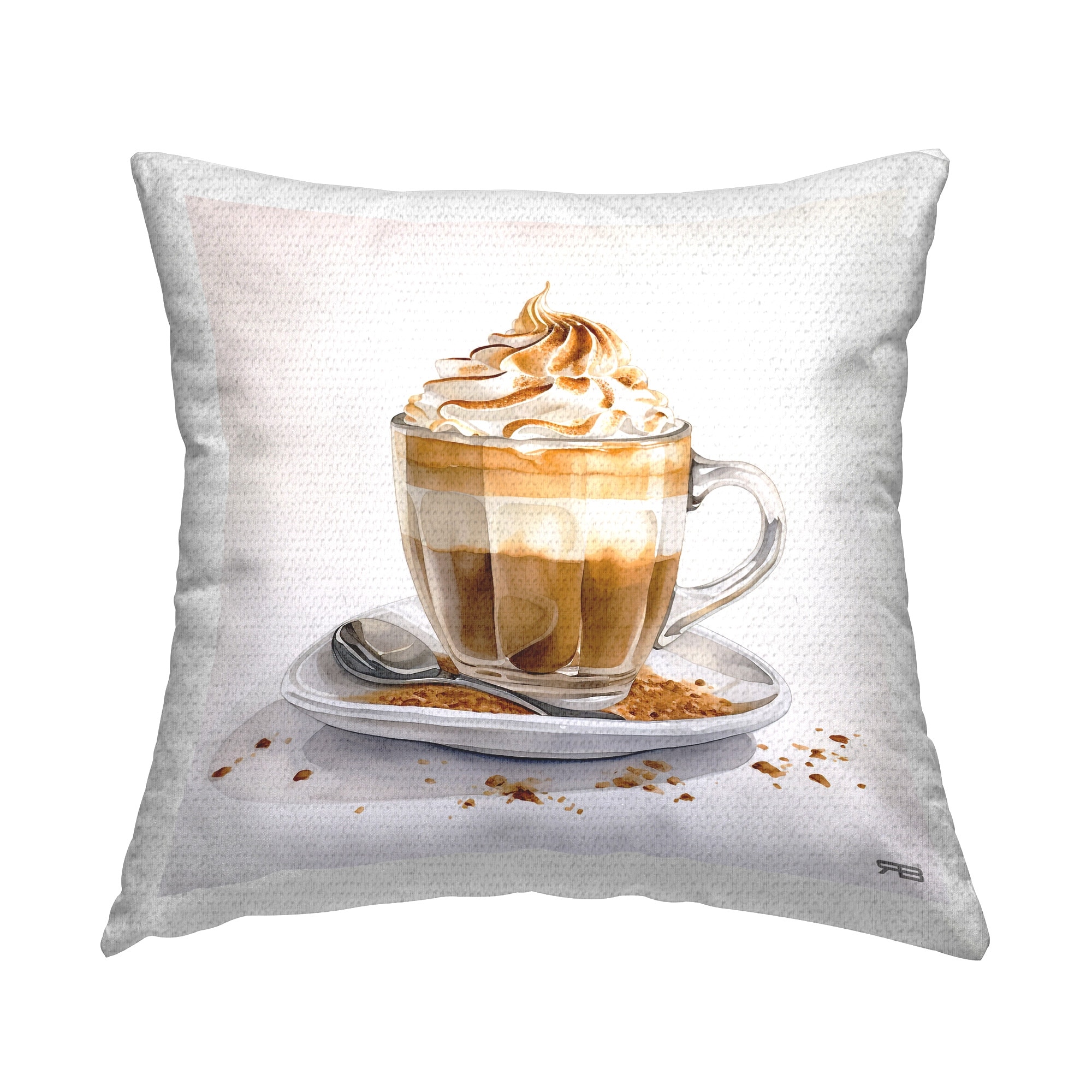 Stupell Coffee Dessert Mug Printed Outdoor Throw Pillow Design by RB