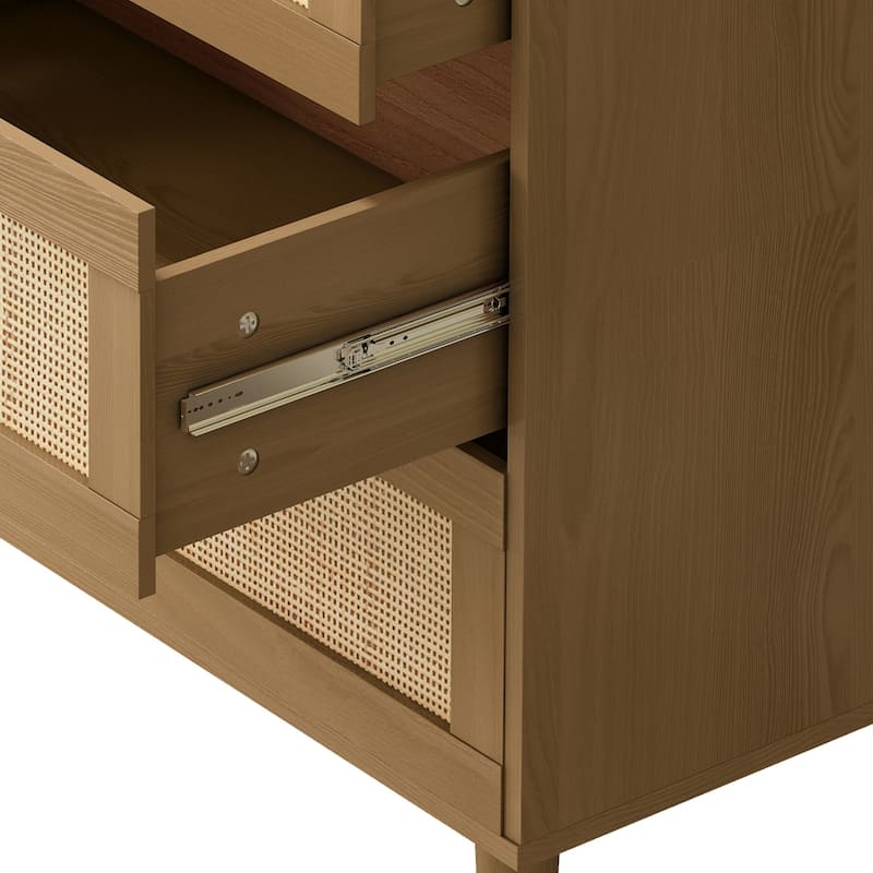 Simple 6 drawers Rattan dresser Rattan Drawer,Bedroom,Living Room