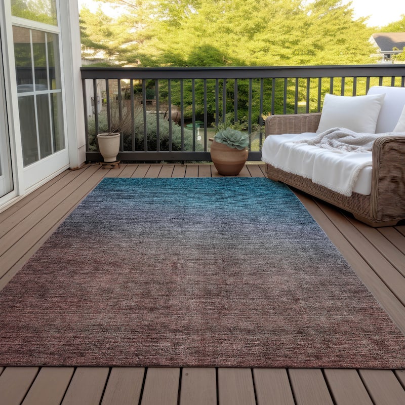 Machine Washable Indoor/ Outdoor Chantille Modern Ombre Rug