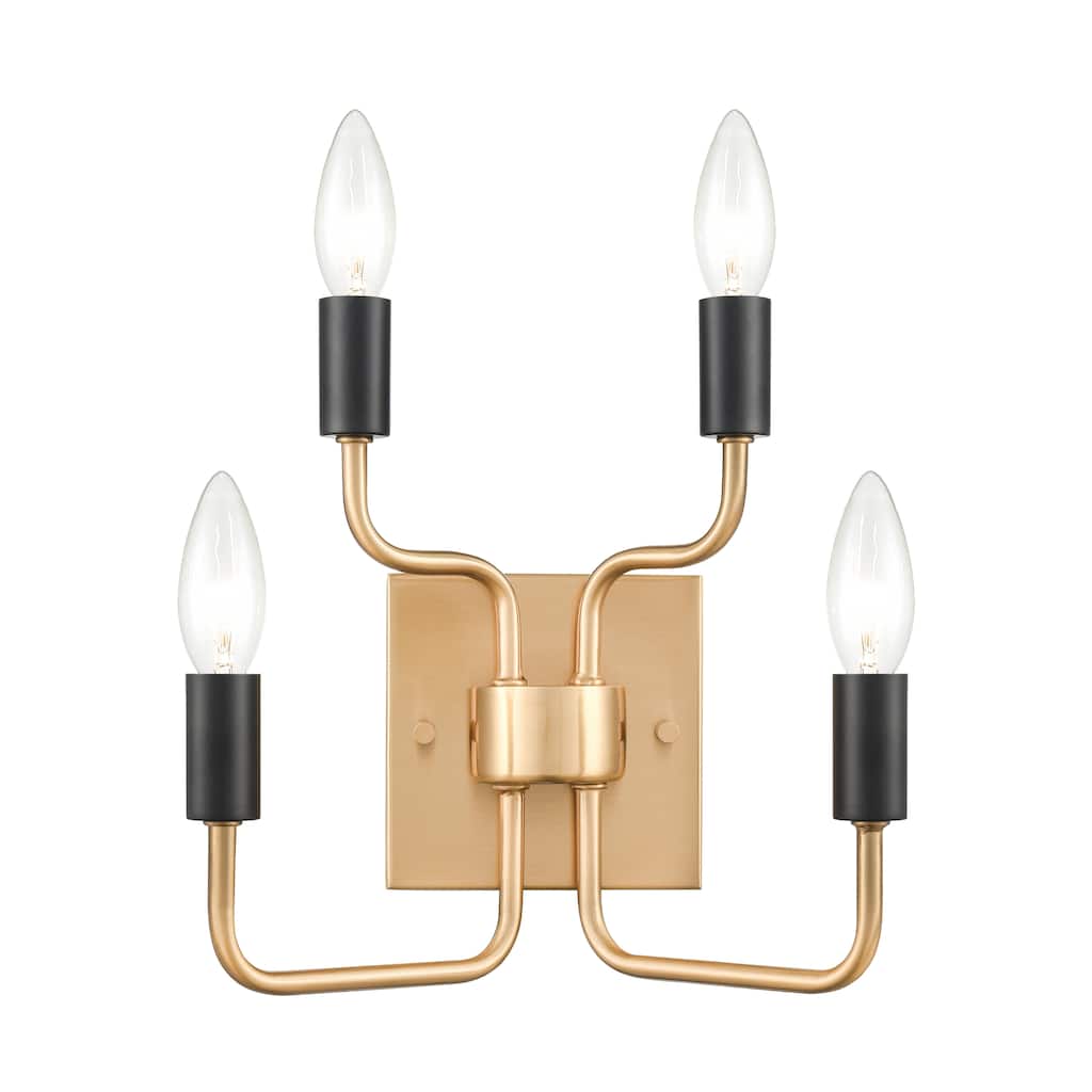 Epping Avenue 10'' High 4-Light Sconce - Aged Brass - 10 inch Tall