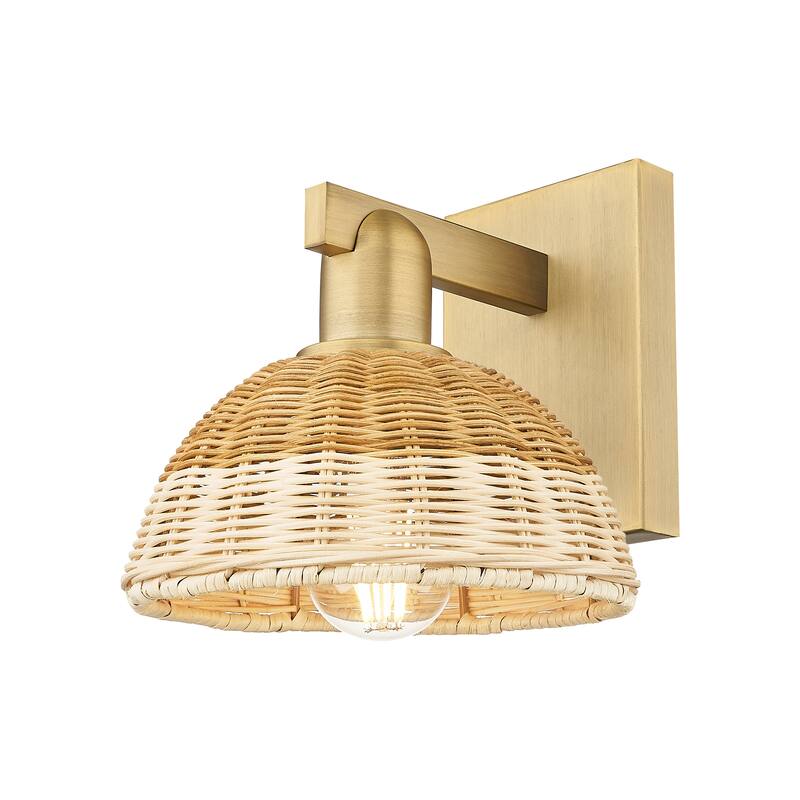 Innovations Lighting Downtown Urban - Natural Ballston Dome - 1 Light 7" Wall-mounted Sconce with Basketweave Shade