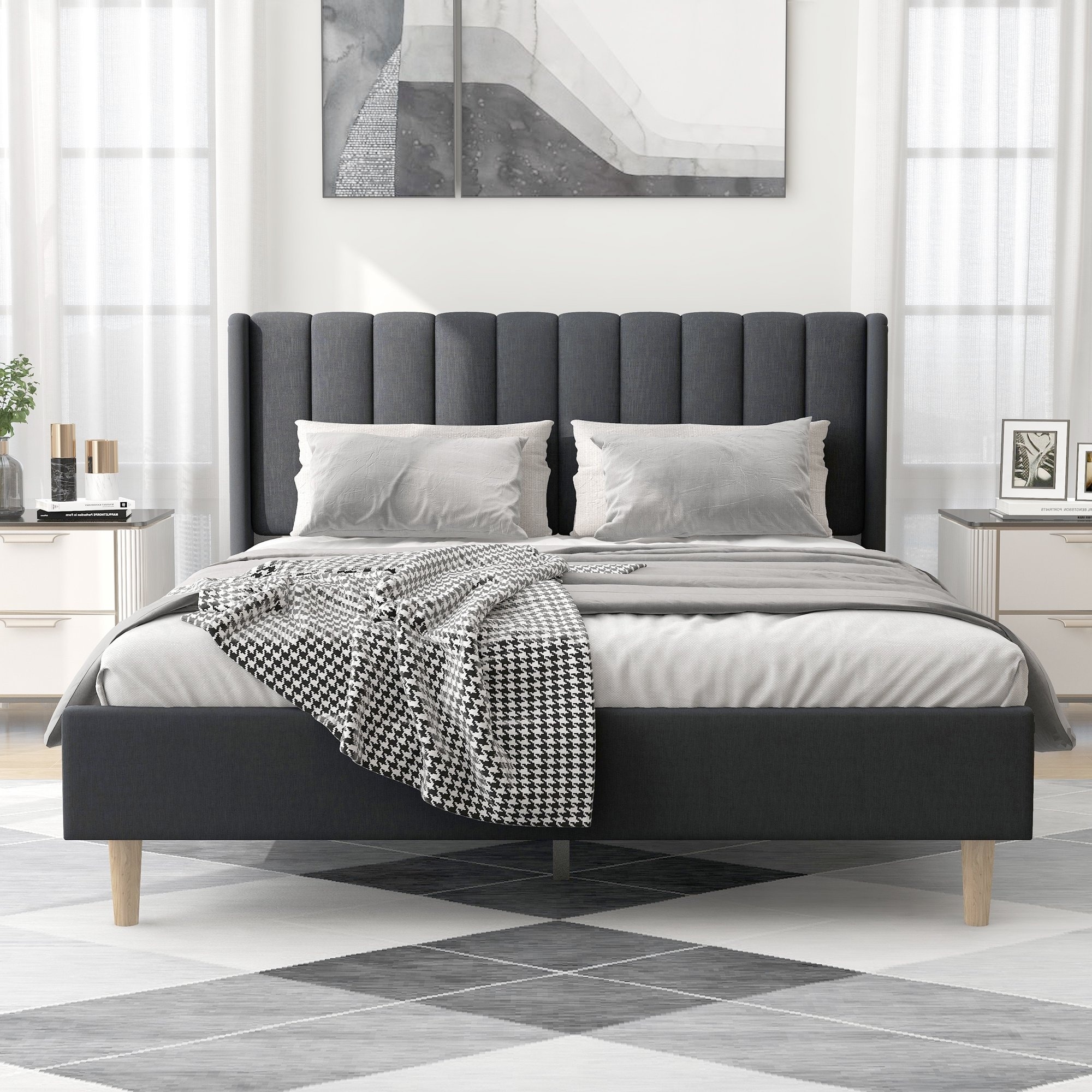 Alazyhome Upholstered Platform Bed Frame