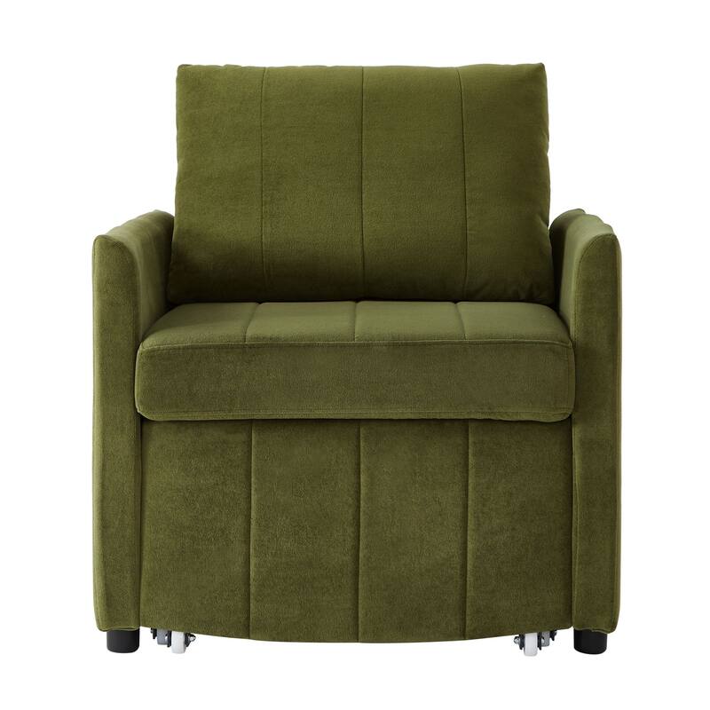 Convertible Futon Sofa, Pull-out Sofa Bed - Green