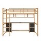 preview thumbnail 12 of 24, Full Size Metal Loft Bed with Desk, Drawers and Bedside Tray, Charging Station, USB and Socket