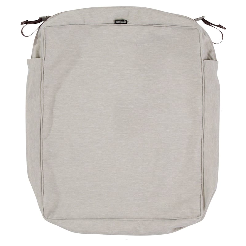 Classic Accessories Montlake Water-Resistant Outdoor Cushion Slip Cover - 23"W x 25"D x 5"Thick - Heather Grey